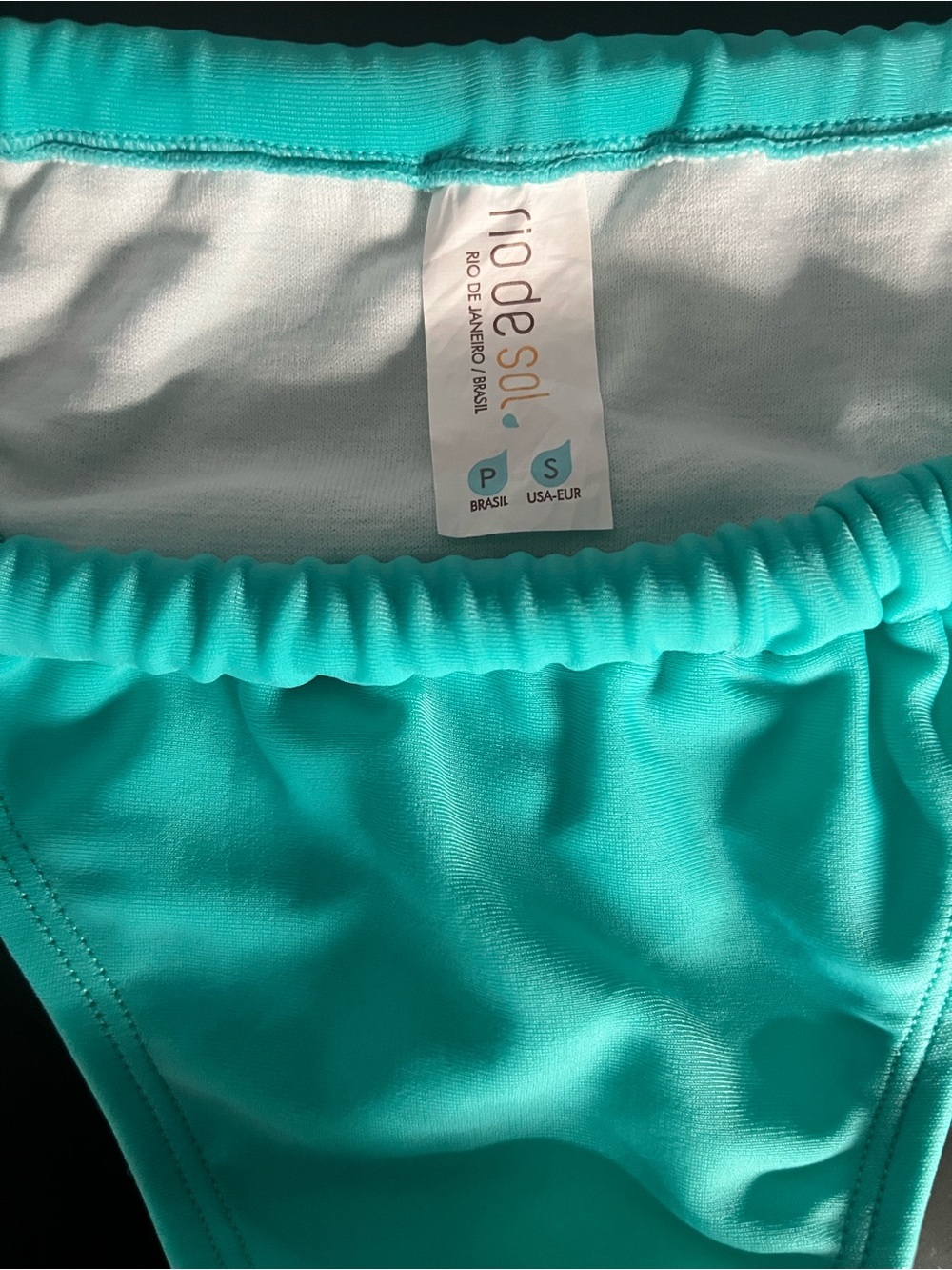 New Rio de Sol Teal Bikini Bottom Mare Lace Made in Brazil - Picture 3 of 5